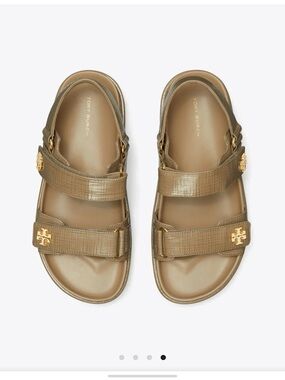 Tory Burch kira sport Olive Green Logo Strap Sandals
